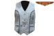 Women Genuine Leather Vest with Denim Look