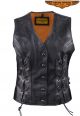Womens Snap Up Premium Naked Goat Skin Leather Vest