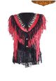 Women Vest with Beads, Bone, Braid, & Fringe with Snaps