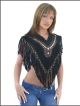 Leather Poncho w/ Beads For Women
