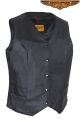 Women's Concealed Gun Pocket Vest With Side Laces - Black