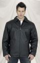 Black Zippered Naked Cowhide leather jacket - Mens