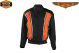 Light Textile Motorcycle Jacket w/ Orange Stripe Graphic - Mens