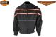 Light Textile Motorcycle Jacket w/ Orange Stripe Across Graphic - Mens