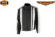 Light Textile Motorcycle Jacket w/ White Multi-Striped Graphic - Mens