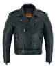Classic Biker Police Motorcycle MC Jacket Concealed Gun Pockets Naked Cowhide Leather Heavy Duty