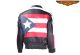 Leather Jacket With Puerto Rico Flag