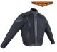 Racer Style Textile Jacket W/ Leather Patches - Black