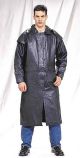 Duster W/ Removable Split Cowhide Leather Cape - Black