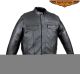 Men's Naked Cowhide Black Leather Motorcycle Shirt
