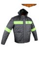 Black/Fluorescent Men's Textile Racer Jacket W/ Hood