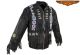 Men’s Western Style Leather Motorcycle Jacket with Beads & Bone