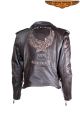 Mens Leather Jacket Emboss Eagle