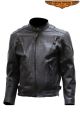 Cowhide Racer Jacket With Air Vents - Mens