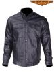 Leather Shirt With Snaps - Mens