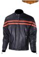 Racer Jacket With Orange Racing Stripes - Mens