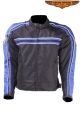 Black Textile Lightweight Jacket W/ Blue Striped Design - Men's
