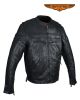 Mens Naked Cowhide Leather Motorcycle Jacket With ZIppered Closure - Black