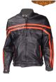 Mens Racer Style Leather Jacket with Airvents