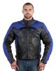 Mens Blue & Blk Leather Racer Jkt w/ Airvents, z/o