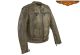 Mens Distressed Brown Leather Motorcycle Jacket With Diamond Pattern