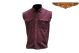 Mens Biker Denim Burgundy Sleeveless