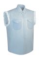 Dream Apparel Mens Biker Cuttoff Cotton Shirt Stonewash Denim Sky Blue Shirt