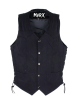 Mens Black Denim Vest with Side Laces