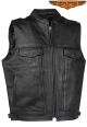 Mens Top Grade Heavy Duty Soft Leather Club Vest