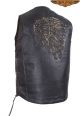 Mens Retro Brown Vest with Indian Head Emboss