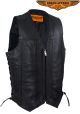 Mens Motorcycle Vest With Concealed Carry & Front Zipper