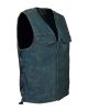 Mens Dark Blue Denim Vest Side Laces