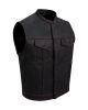 Mens Vest Black Liner, Zipper & Snaps