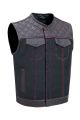 Mens Black Vest Diamond Red