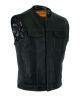 Dream Apparel Mens Club Vest Black Paisley Liner, White Thread Front Zipper Conceal Gun Pockets