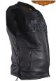 Mens Leather Vest With Reflective Skulls & Concealed Carry