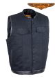 Men's Black Denim Gun Pocket Club Vest
