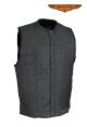 Black Denim Motorcycle Club Vest - Men