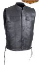 Mens Vest Black Liner w/ Zipper & Snaps Side Lace
