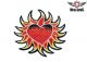 Heart With Flames Motorcycle Patch