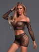Dream Apparel Women's Black Sexy Teddy Lingerie Bodysuit, Mesh Babydoll, Soft One Size Fishnet Dress