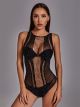 Dream Apparel Women's Black Sexy Sparkle Rhinestone Teddy Lingerie Bling Bling Fishnet Bodysuits