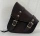 Real Distressed Brown Leather Left Side Solo Swing Arm Bag