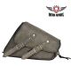 Distressed Brown Leather Swing Arm Bag - Left side