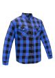 Dream Apparel Men’s Black & Blue Flannel Shirt Plaid Long Sleeve with Chest Pockets