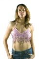 Biker Women Pink Halter Top