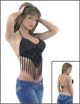 Women Black Halter Top with Studs