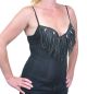 Black Women Halter Top with Fringe