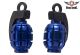 2 Metallic Blue Grenades Tire Valve Stem Caps