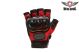 Mens Motorcycle Red Fingerless Mesh Racing Gloves